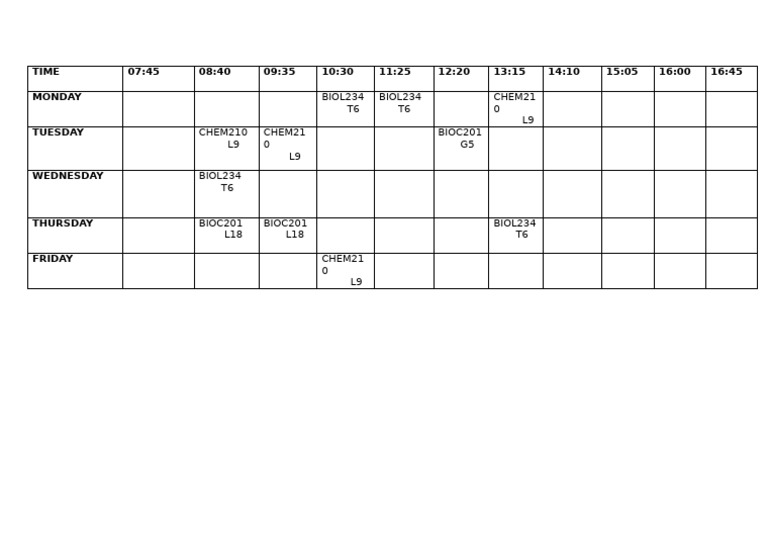 Time Table | PDF