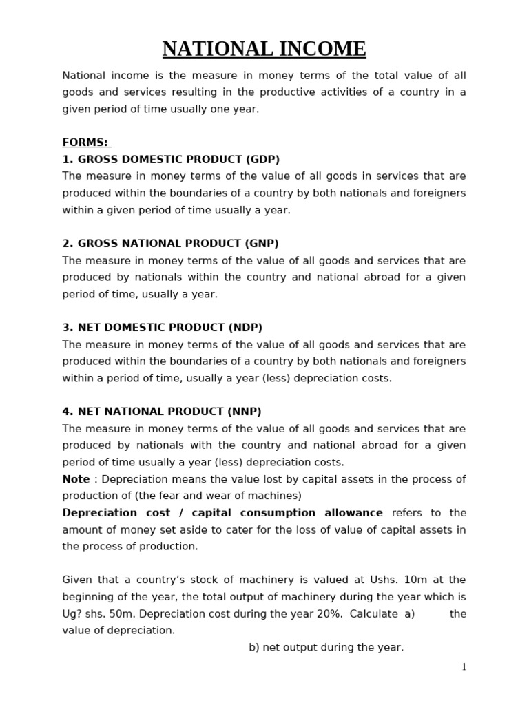 National Income Edited For Cpa | PDF | Cost Of Living | Measures Of ...