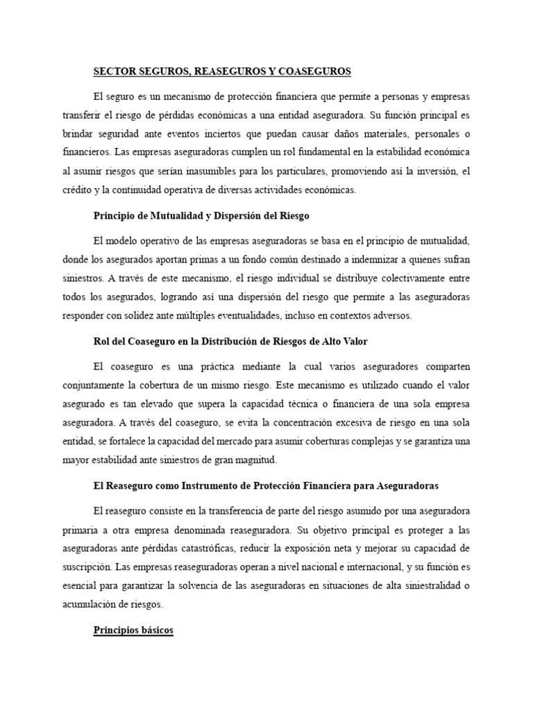 Teoria y Ejercicio Seguro, Coseguros y Reaseguros | PDF | Seguro ...