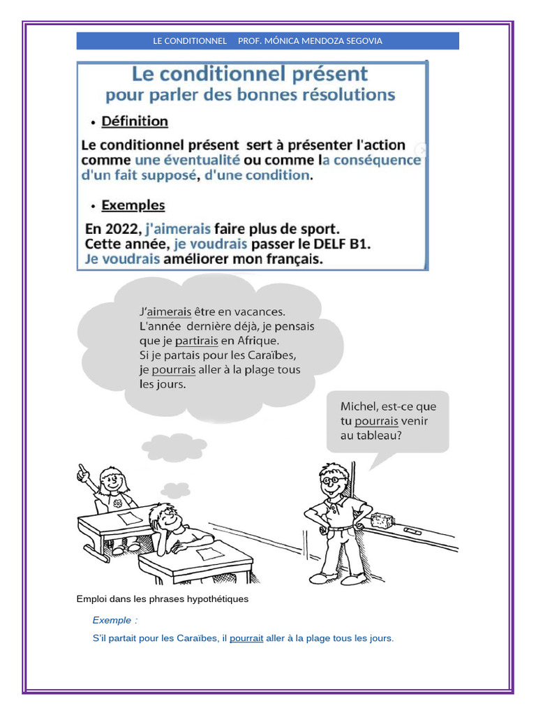 Le Conditionnel | PDF | Verbe | Nombre grammatical