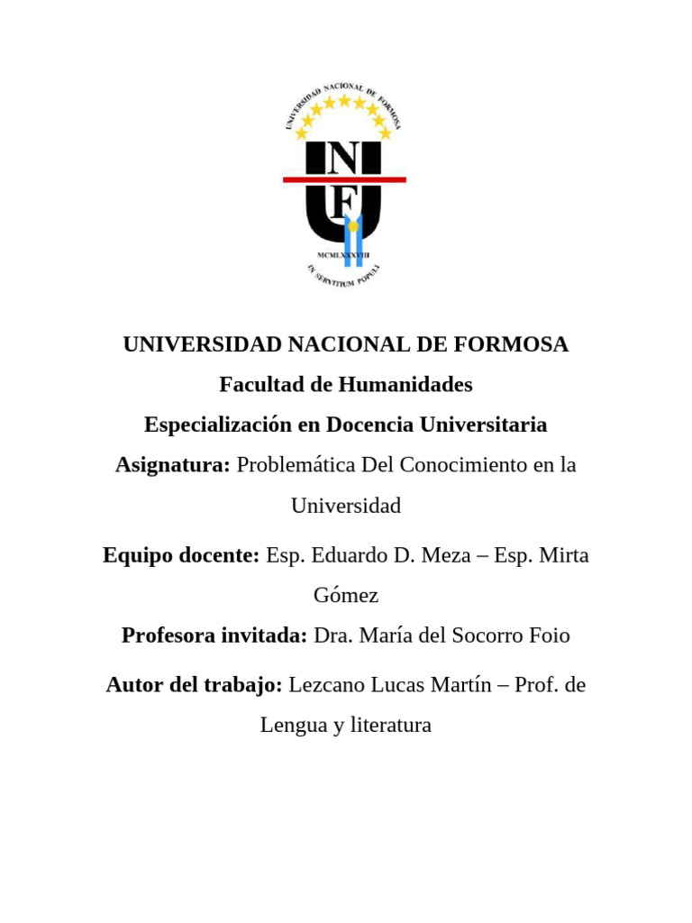 Trabajo Final - Problemática Del C. | PDF | Paradigma | Conocimiento