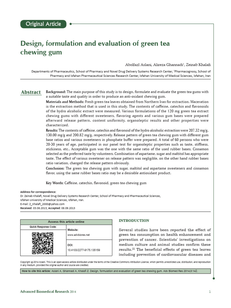 Design, Formulation and Evaluation of Green Tea.142 | PDF | Deformation ...