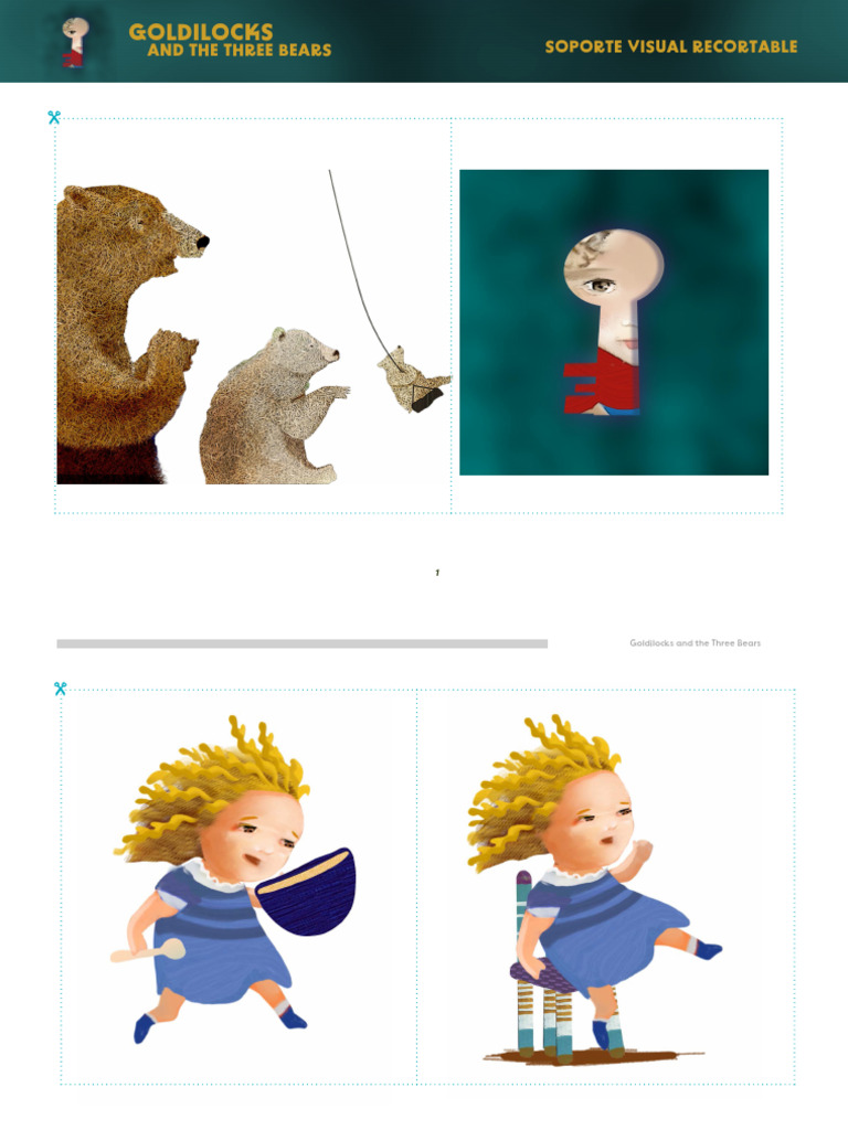 Goldilocks and The Three Bears Soporte Visual Recortable Continuemos ...