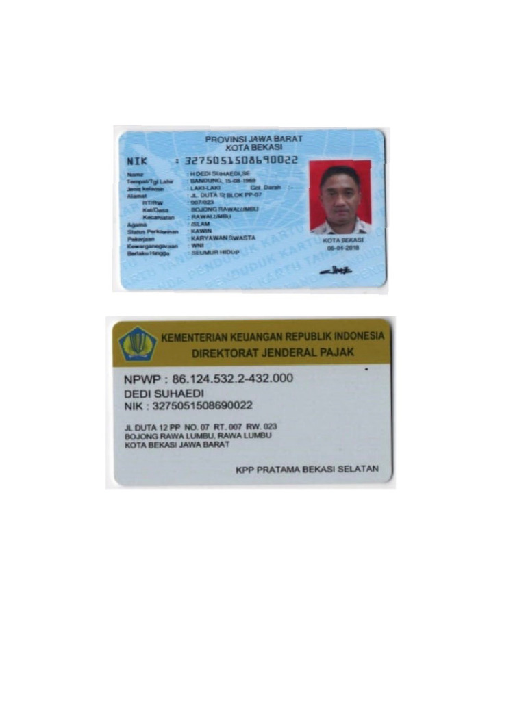 KTP NPWP Dedi Suhaedi | PDF