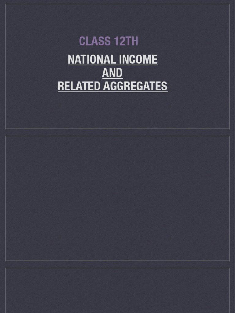 National Income and Related Aggregates | PDF | Economic Data | Income