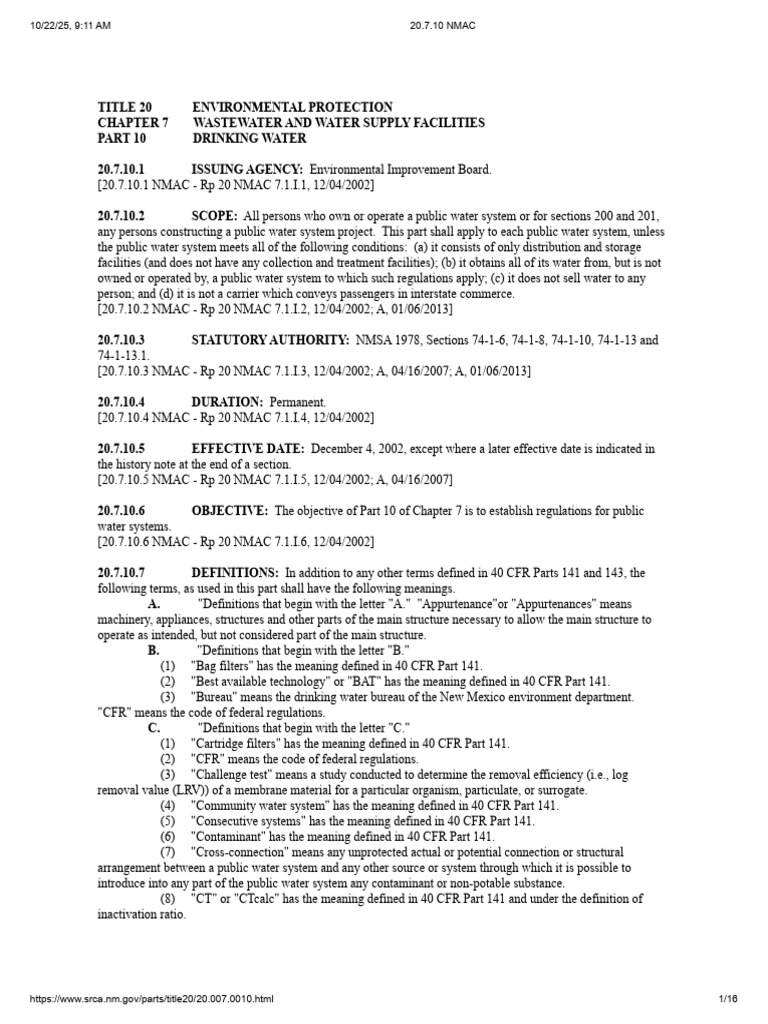 20.7.10.1 Nmac | PDF | Disinfectant | Water
