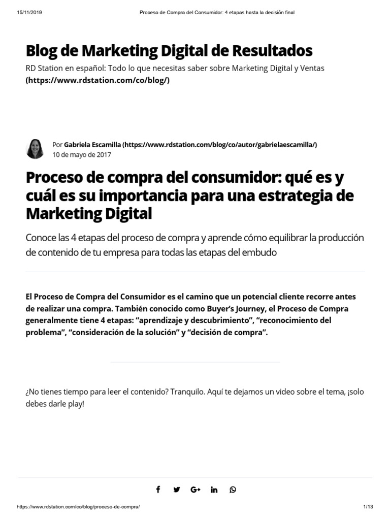 Proceso de Compra Del Consumidor - 4 Etapas Hasta La Decisión Final ...