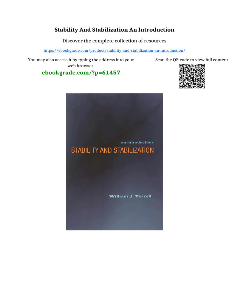 Stability and Stabilization An Introduction Digital Download | PDF ...