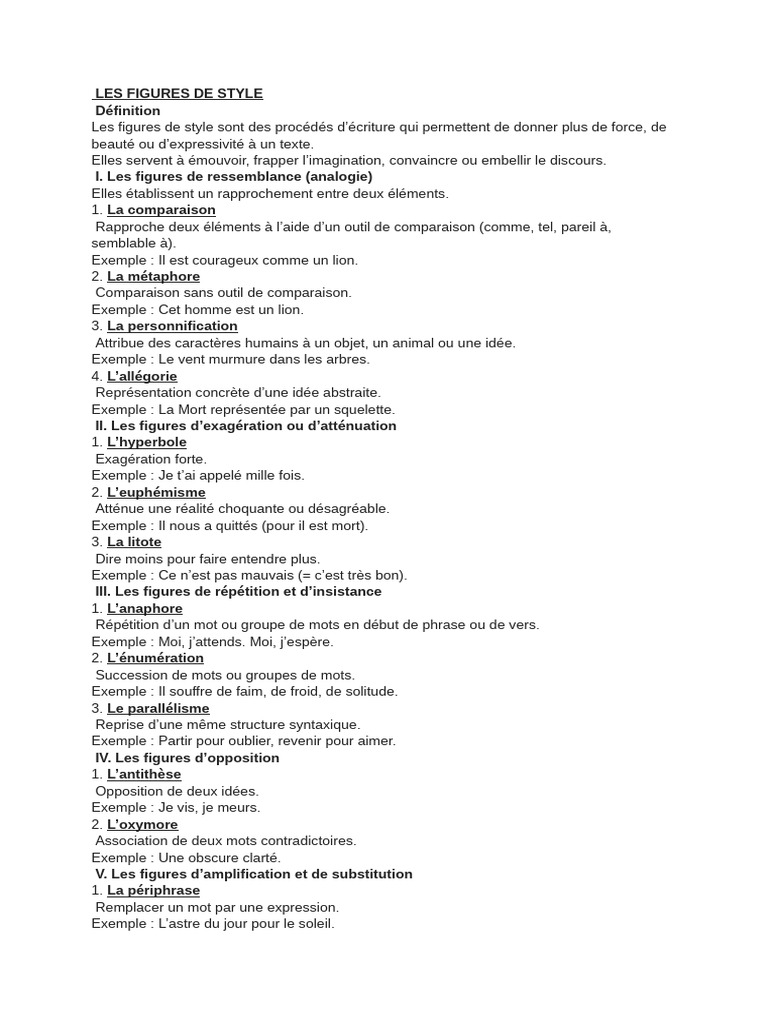 Les Figures de Style | PDF | Rhétorique | Techniques de rhétorique