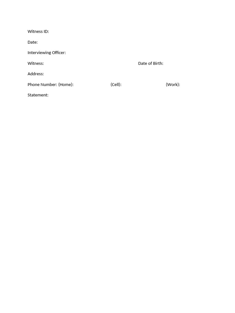 Witness Report Template | PDF
