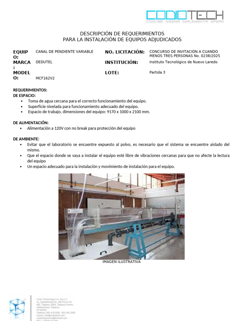 Canal de Pendiente Variable CODIO | PDF
