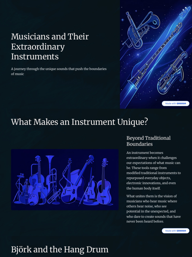 Musicians and Their Extraordinary Instruments | PDF