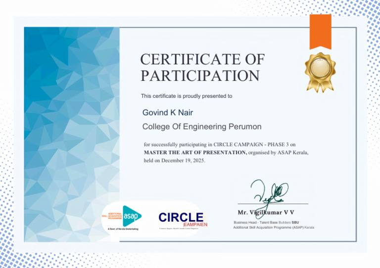 Event Certificate OCR | PDF