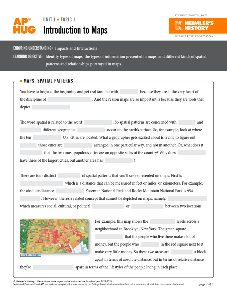 Kami Export - AP HUG Unit 1 Topic 1 Noteguides | PDF | Map | Cartography