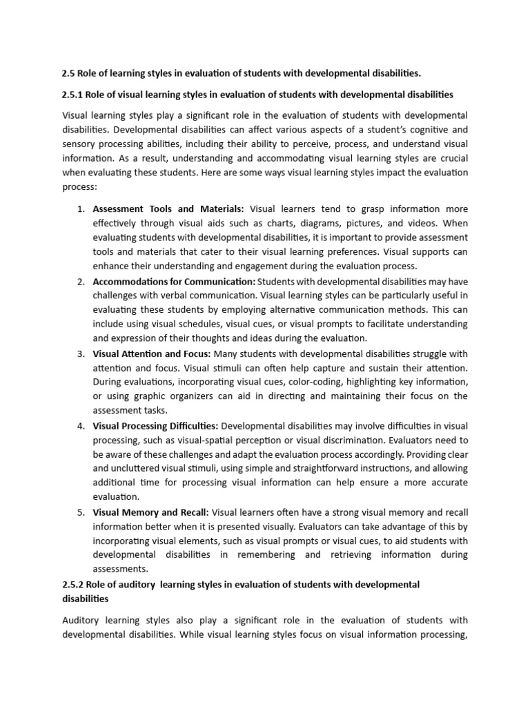 2.5 Role of Visual Learning Styles in Evalution of Students With DD ...