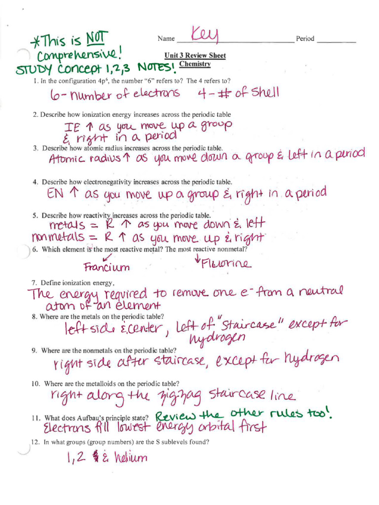 Unit 3 Review Answers | PDF