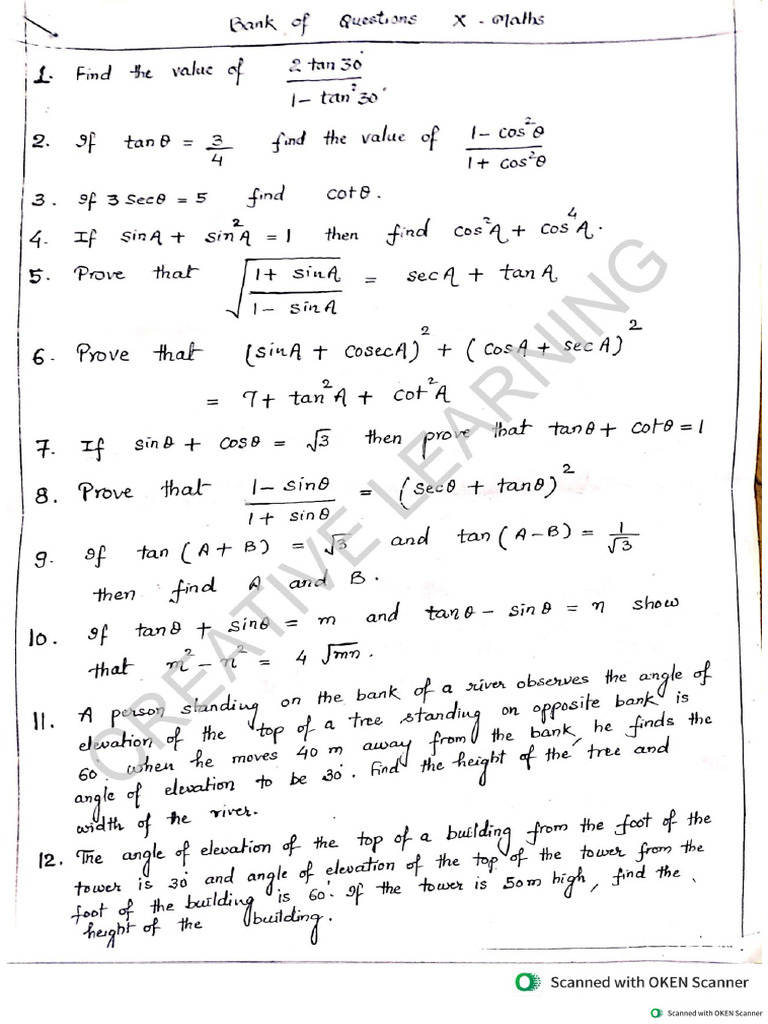 Important Questions For 2025 Maths | PDF