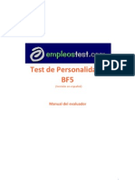 Test de Personalidad BF5: Manual Del Evaluador