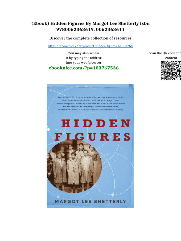 (Ebook) Hidden Figures by Margot Lee Shetterly ISBN 9780062363619 ...