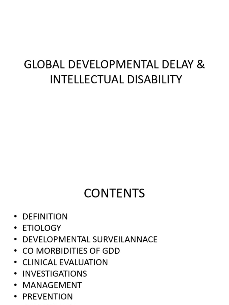 Global Developmental Delay & | PDF | Intellectual Disability | Neurology