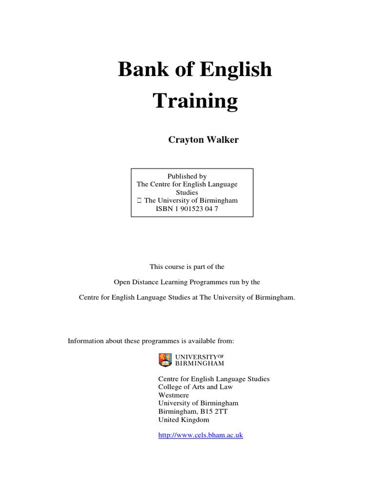 Bank of English Training Handout | PDF | Verb | Noun