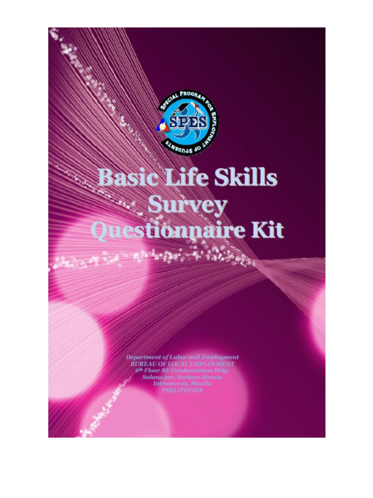 Basic Life Skills Survey Questionnaire | PDF