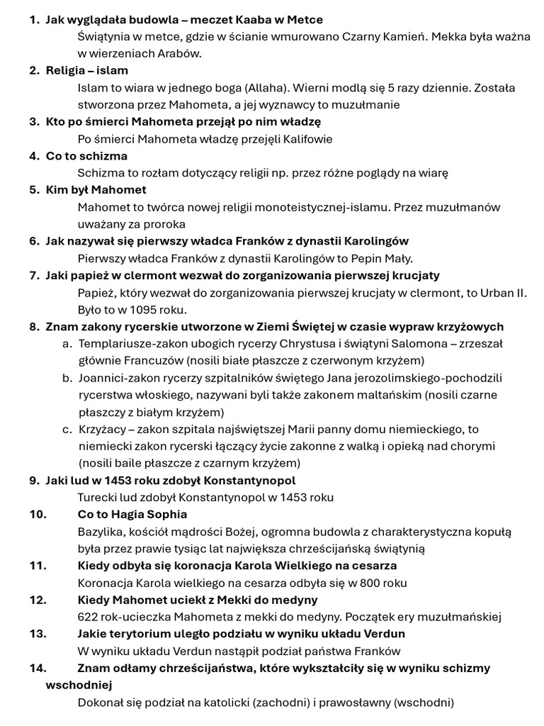 Sprawdzian Historia Klasa 5 Dział 1 Schematy Historia Docsity 2 | PDF