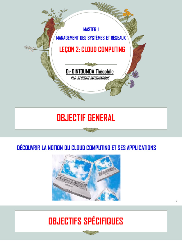 Lecon 2 Cloud Computing | PDF | Cloud computing | Logiciel en tant que ...