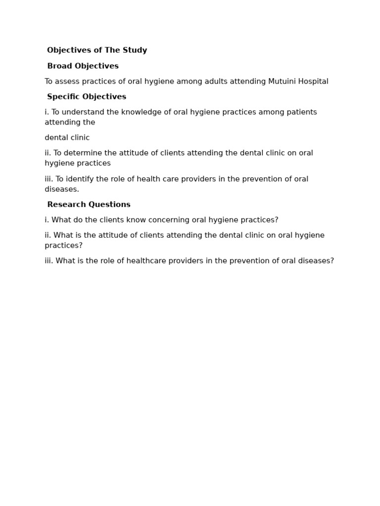 Objectives of The Study | PDF