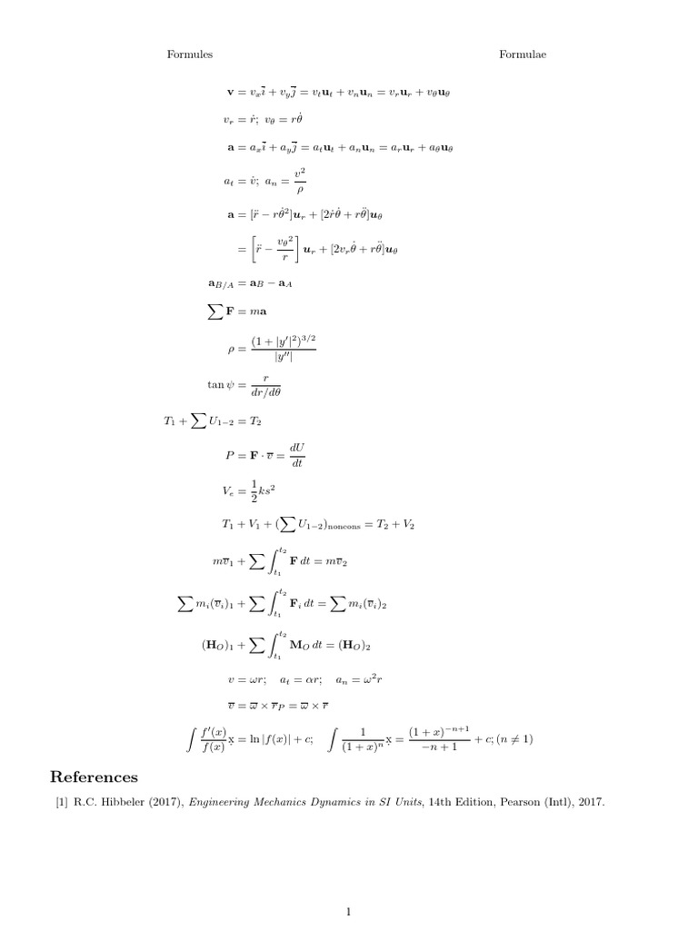 Formula Sheet Appm211 | PDF