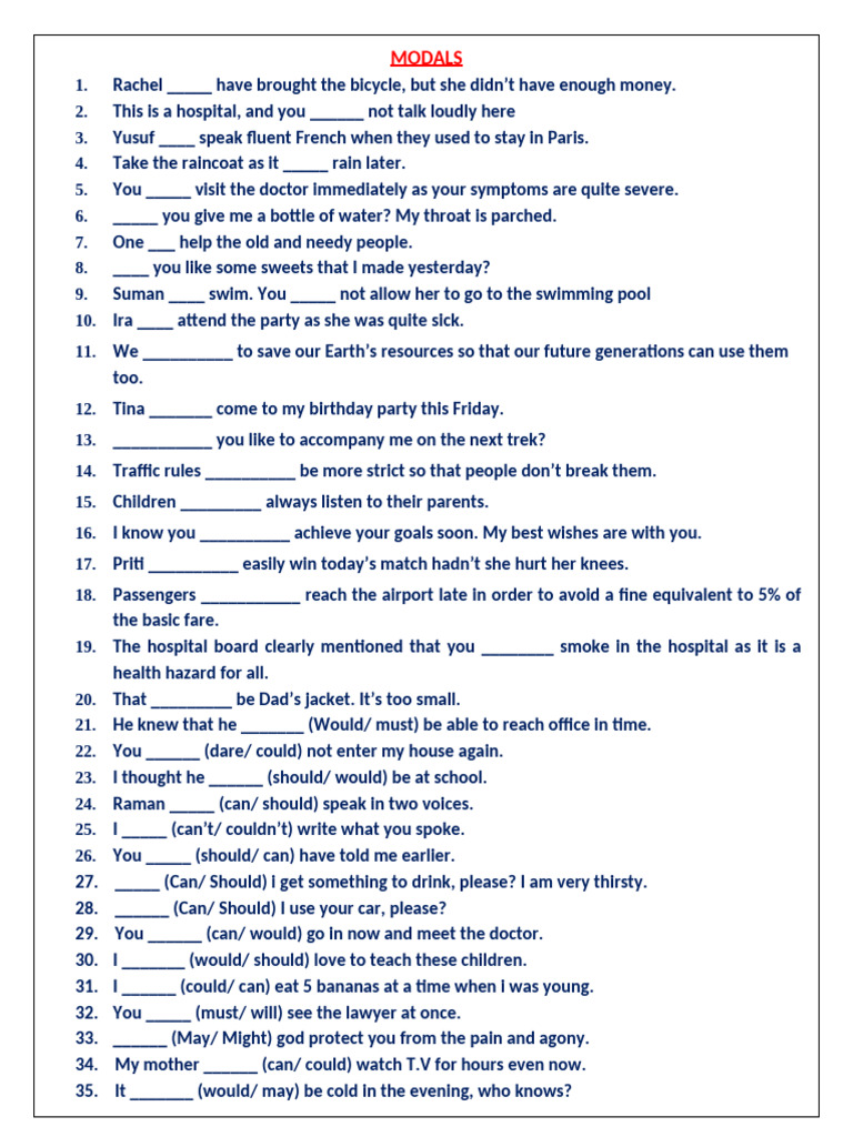 MODALS | PDF