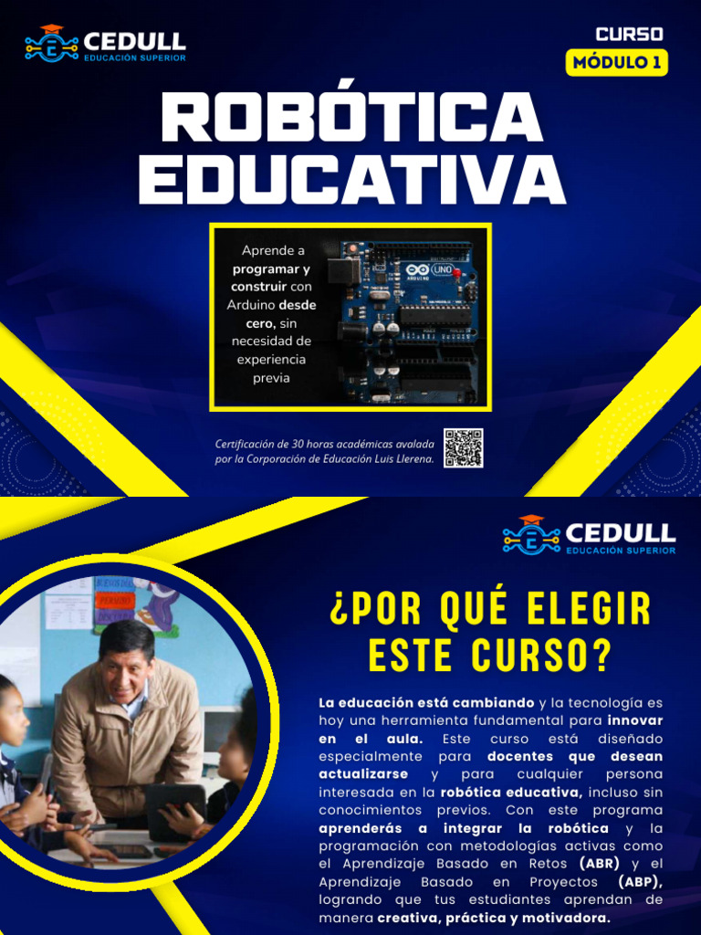 Brochure Robotica Educativa Modulo 1 V2 | PDF | Arduino | Red eléctrica