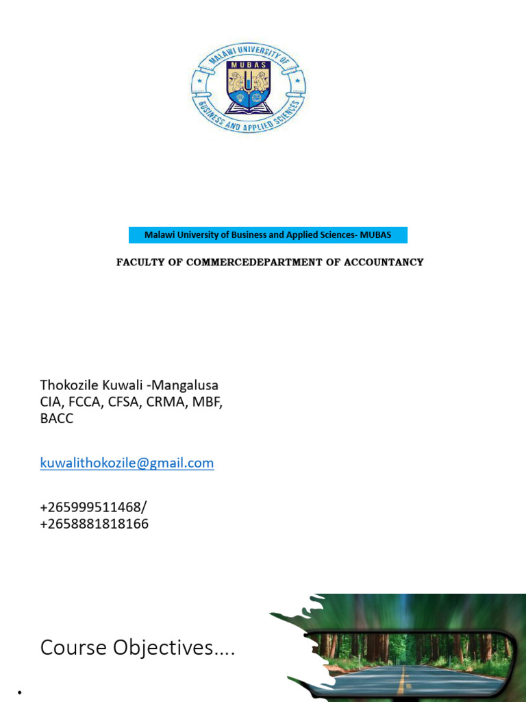 Mubas - Lesson I | PDF | Internal Audit | Audit