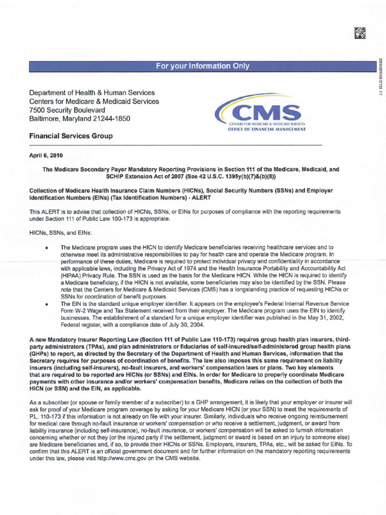 CMS Medicare and Medicaid Blank Form | PDF