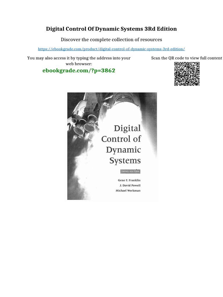 Digital Control of Dynamic Systems 3rd Edition Digital Download | PDF ...