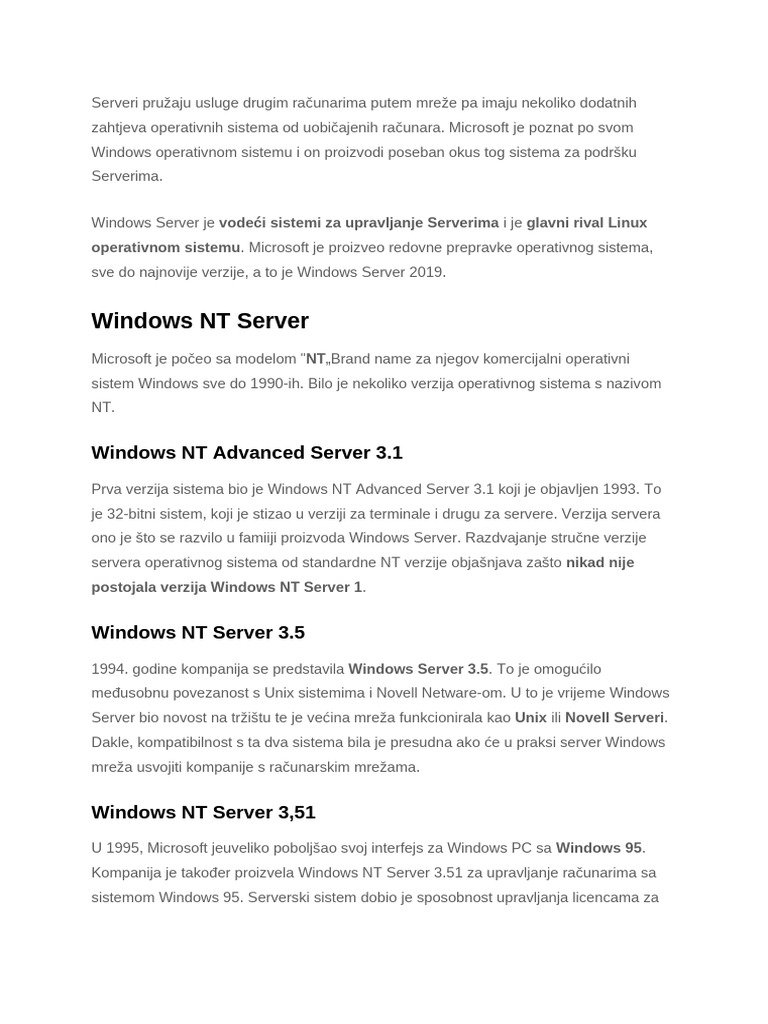 Windows Server NT I Drugi Windows Server OS | PDF