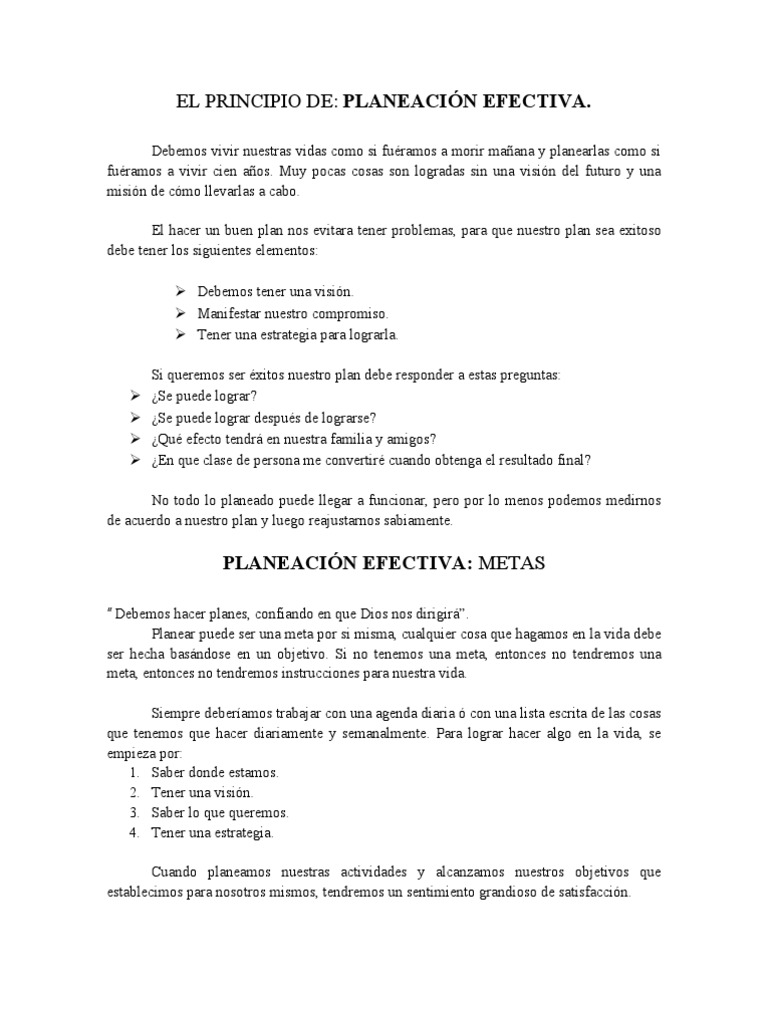La Planeacion Efectiva | PDF | Sueño | Verdad