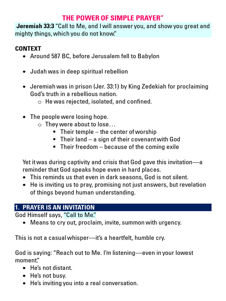 The Power of Simple Prayer | PDF | Babylonian Captivity | Prayer