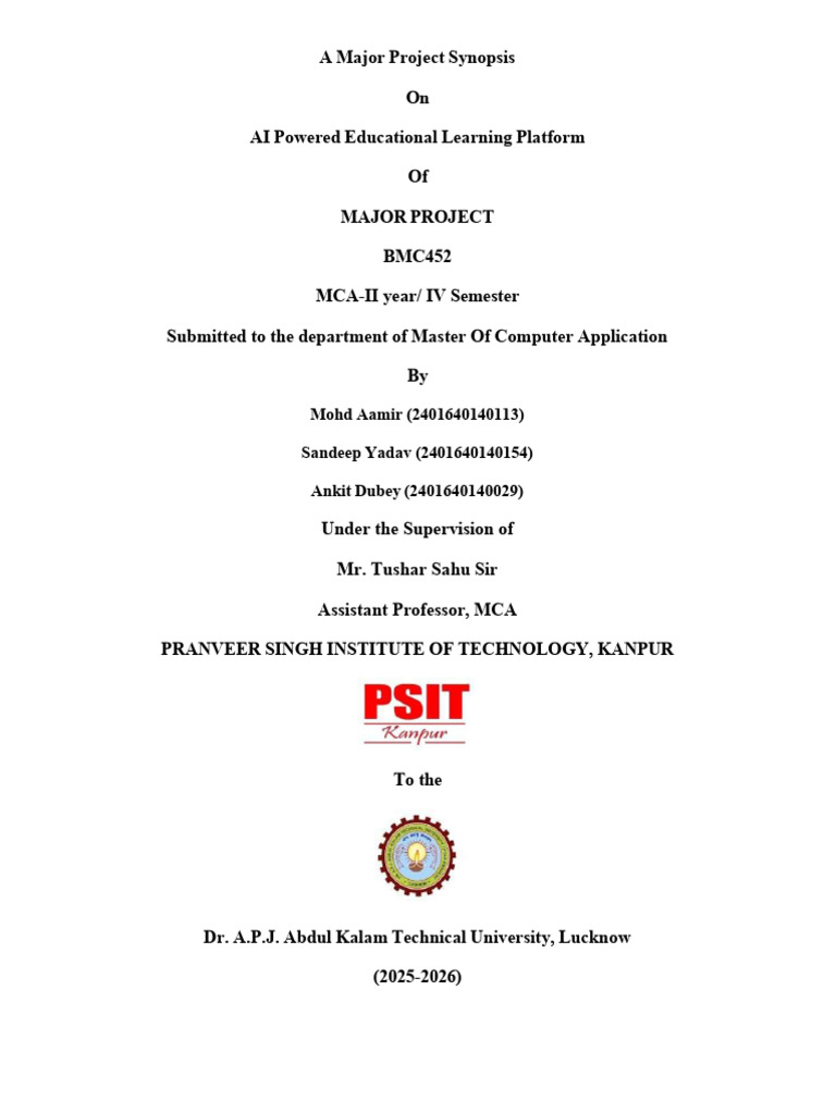 Major Project Synopsis | PDF | Databases | Cloud Computing