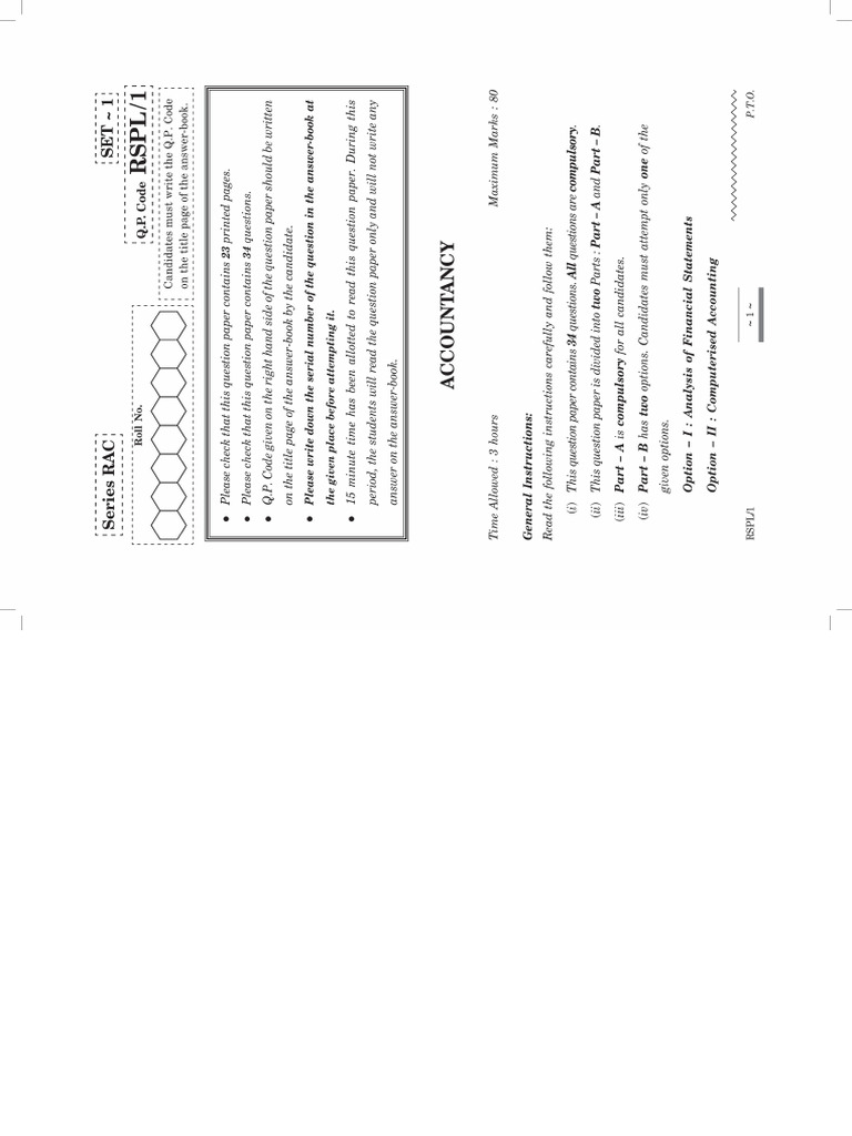 Printable Template For Accounts Paper | PDF