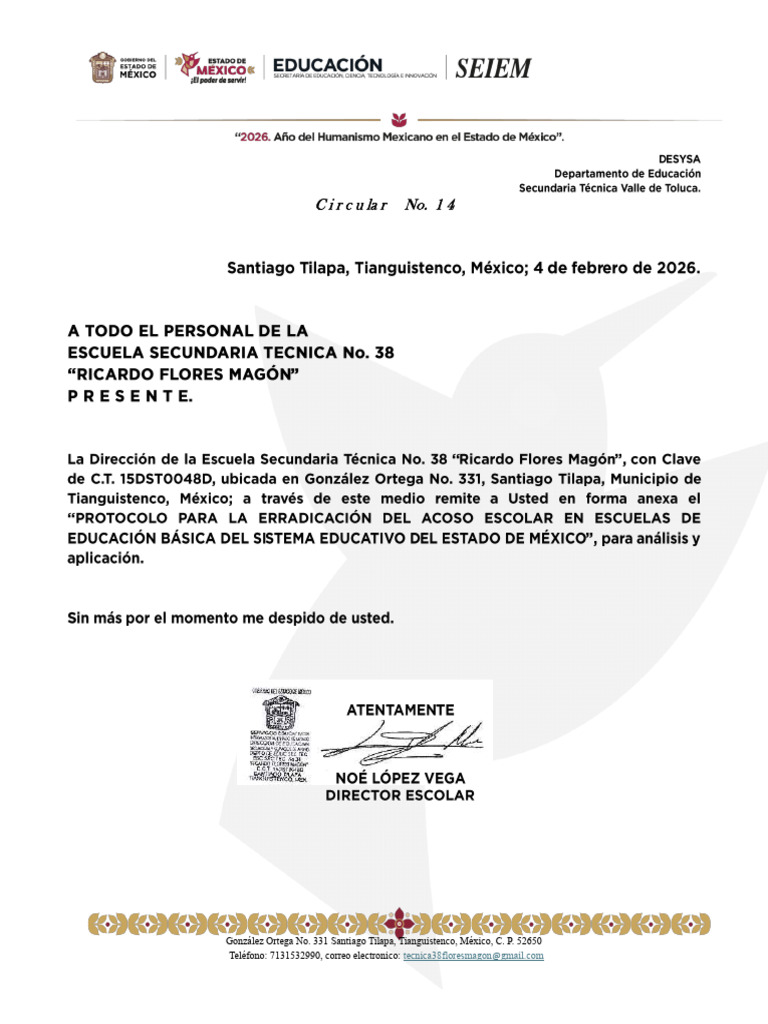 Circular 14 - 260223 - 132654 | PDF | Derechos humanos | Violencia