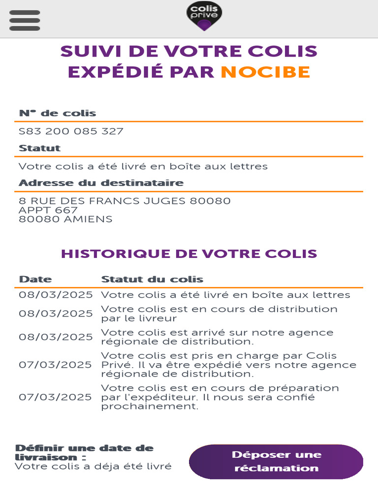 Mon Colis Privé - Détail de Votre Colis | PDF