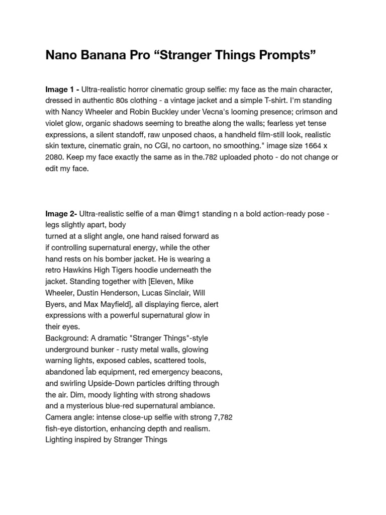 Stranger Things Prompt | PDF