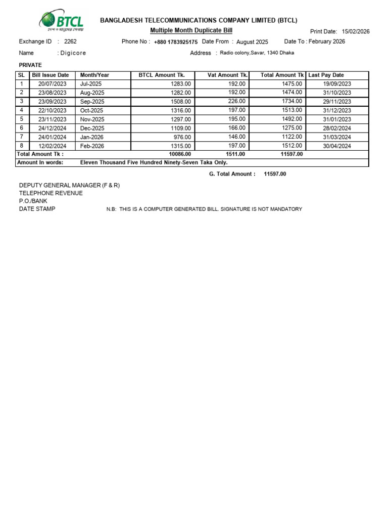 BTCL | PDF