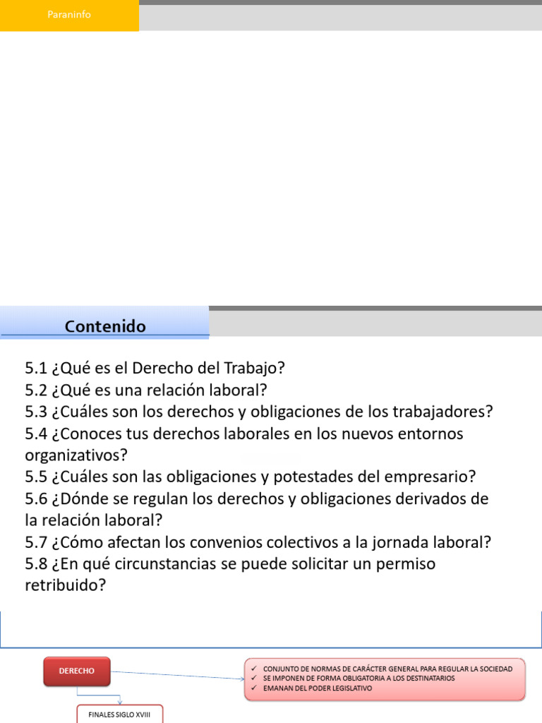 Unidad 5 - Ipe Cga1 | PDF | Derecho laboral | Tiempo de trabajo