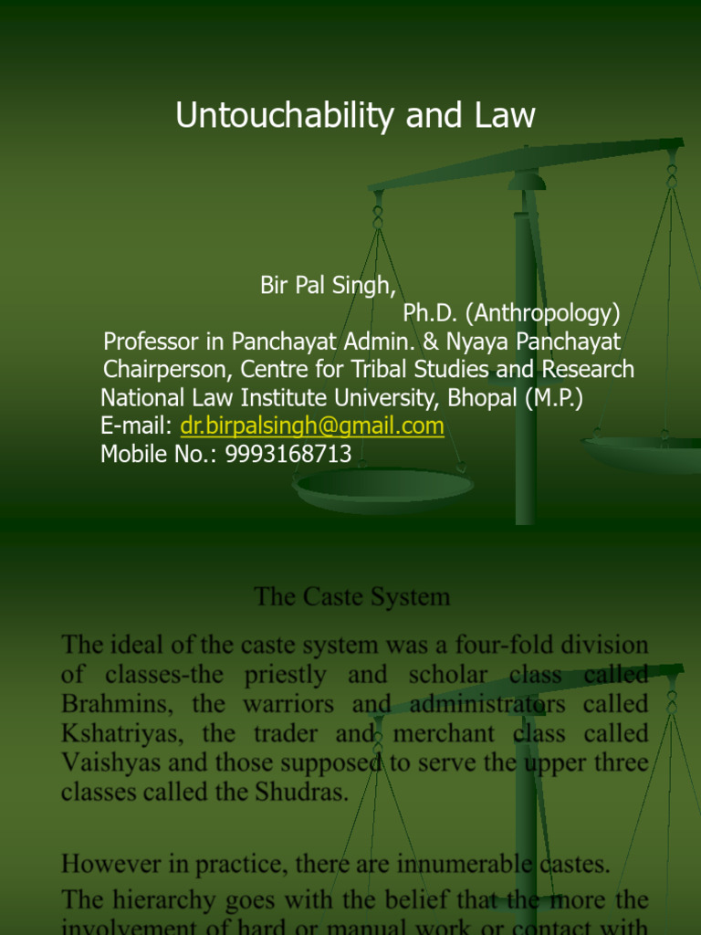 Untouchability and Law | PDF | Caste | Dalit