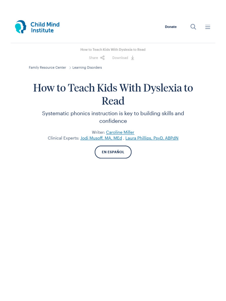 How To Teach A Dyslexic Child To Read | PDF | Phonics | Dyslexia