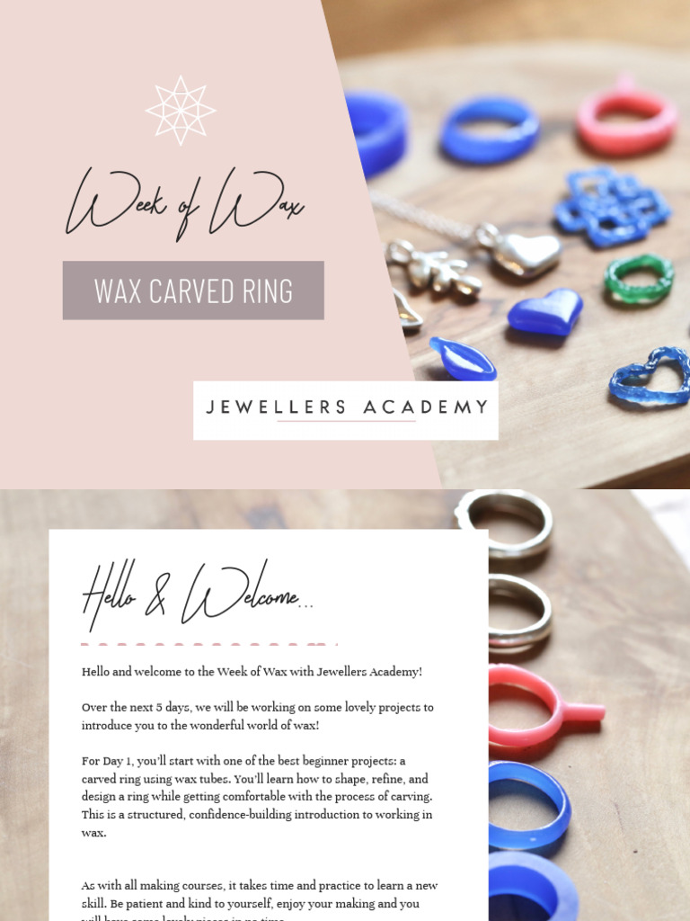 Day 1 - Make A Signet Ring From Wax Model | PDF | Jewellery | Crafts