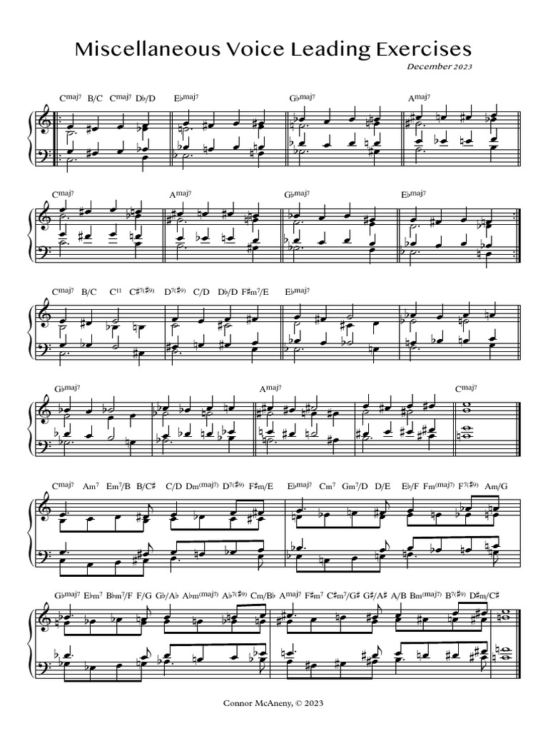 Miscellaneous Voice Leading Exercises | PDF