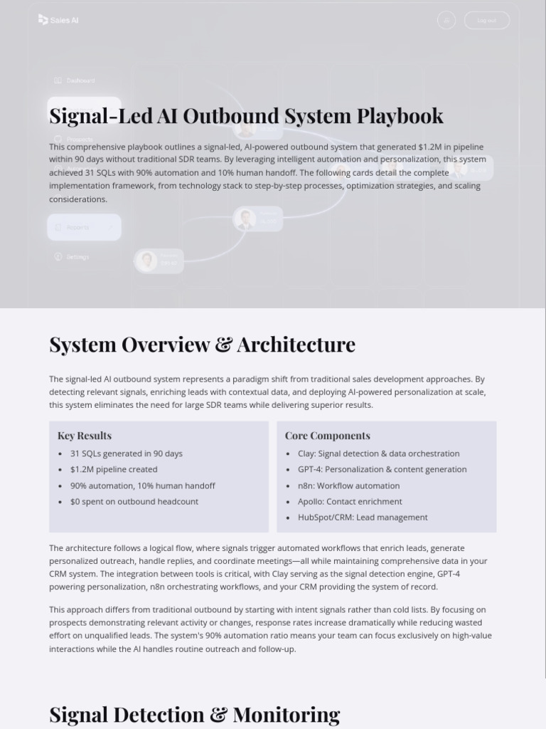 Signal Led AI Outbound System Playbook | PDF | Artificial Intelligence ...
